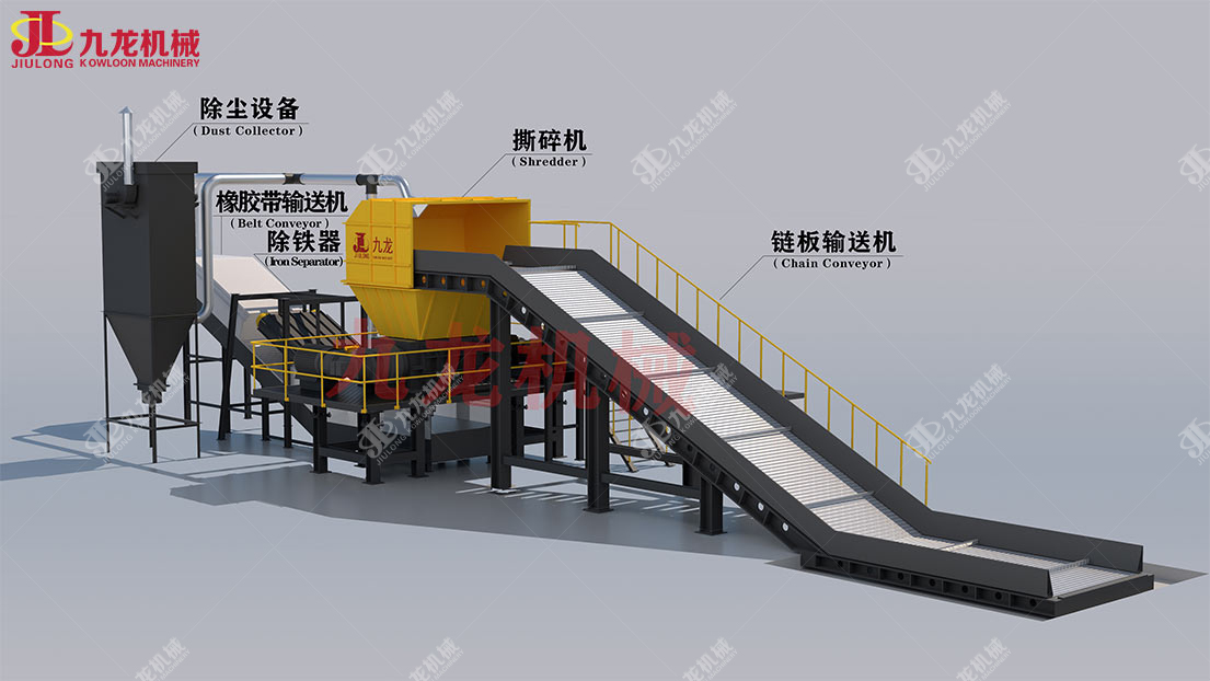 廢舊布料破碎處理展示圖